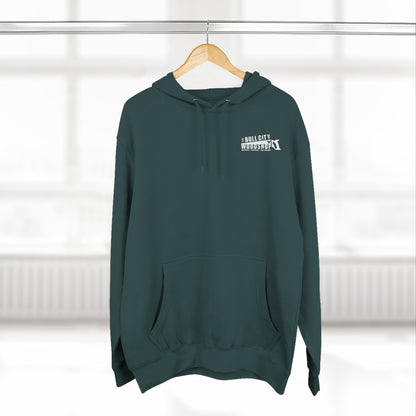 Fleece Hoodie Bull City Woodshop Evergreen Logo, Cold Weather Woodshop Essential
