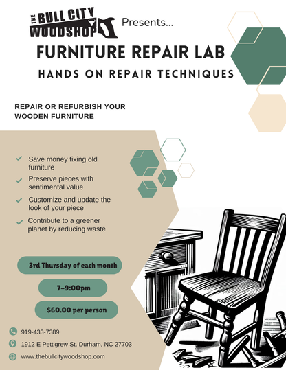 Furniture Repair Lab 3rd Thursdays