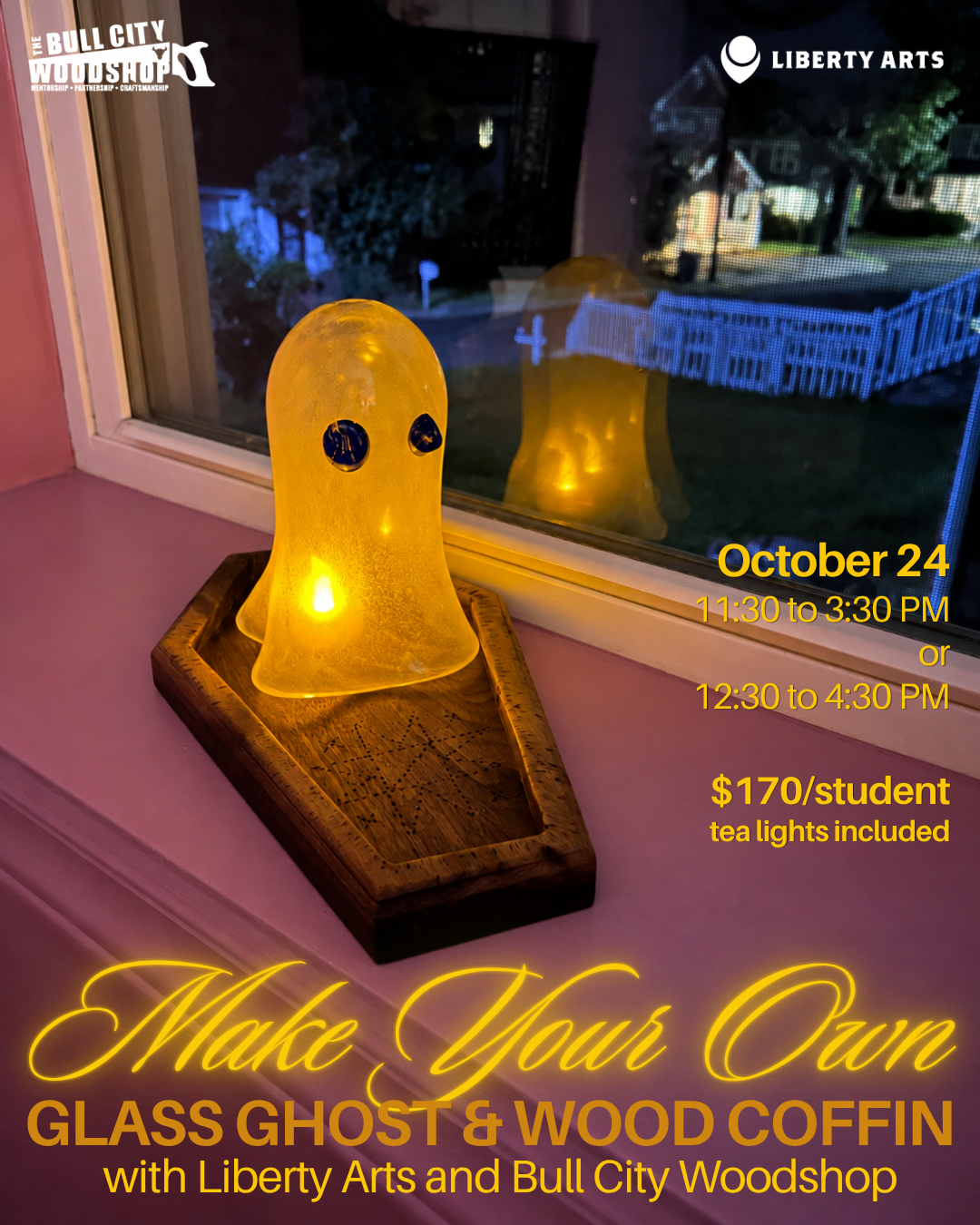 Glass and Wood: Make Your Own Ghost and Coffin w/ Bull City Woodshop